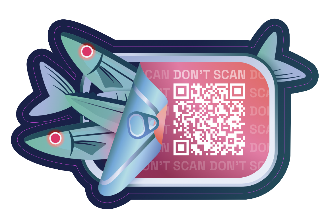 Preview of 'DON’T SCAN!' QR-sticker used to build QR phishing awareness